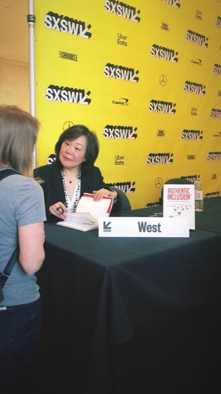 Frances West signing Authentic Inclusion at SXSW